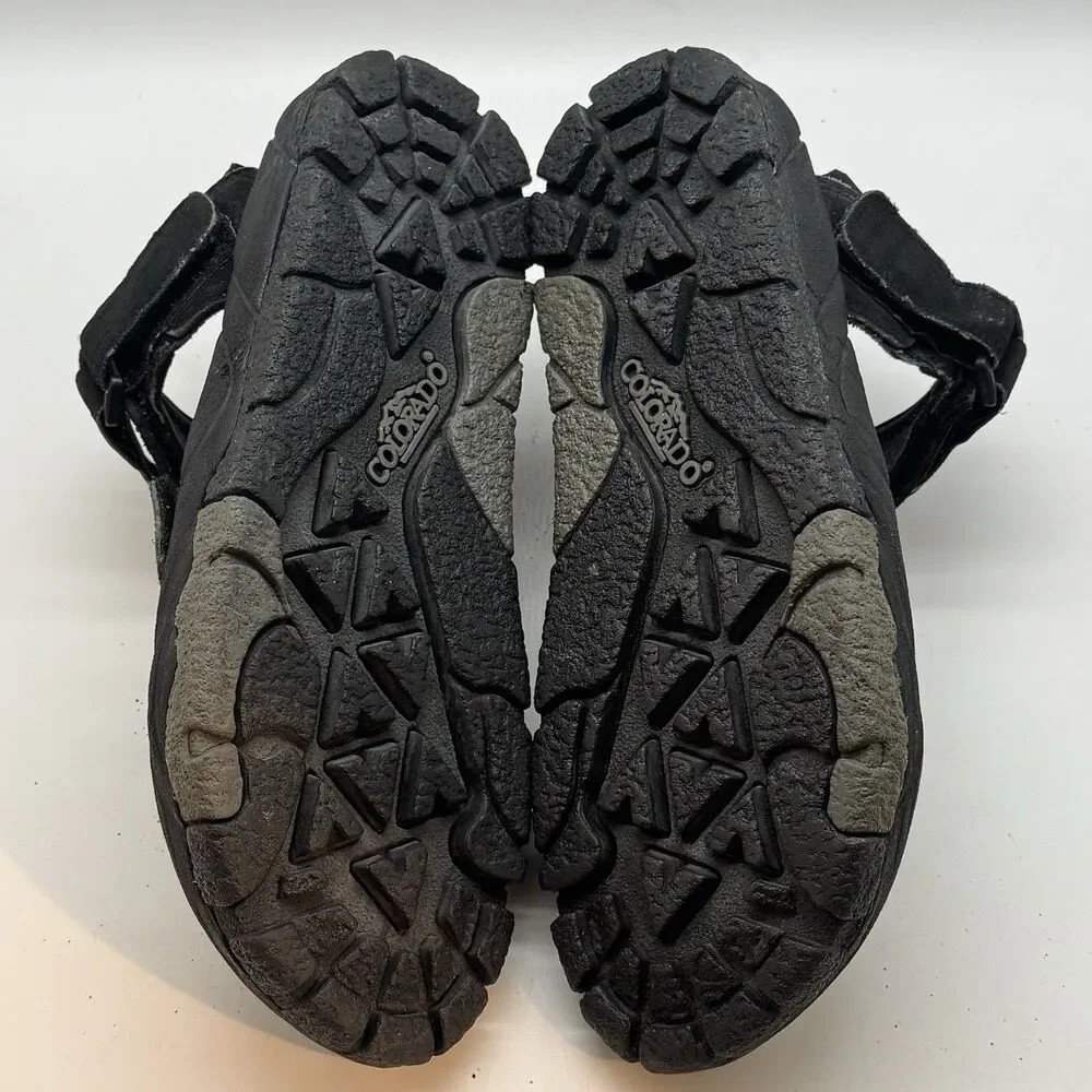 Colorado Hiking Water Sports Sandals Men's 11D Black Hook & Loop Adjustable Shoe